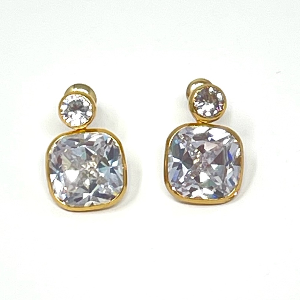 New Anthropologie Aurelie Oversized Post Earrings Gold - Picture 4 of 6